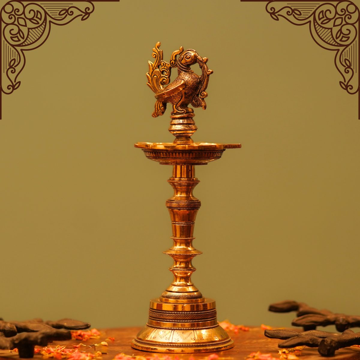 Peacock Diya Stand 30